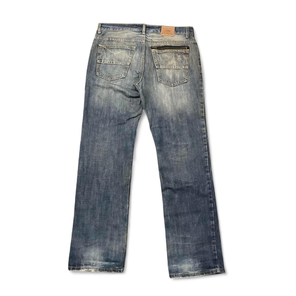 Aeropostale Essex straight leg jeans faded distress grunge vtg y2k 34/34(36/34)
